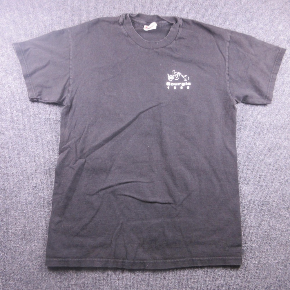 Vintage Sturgis Shirt Mens Medium Black Motorcycle Graphic Tee Hanes 1998